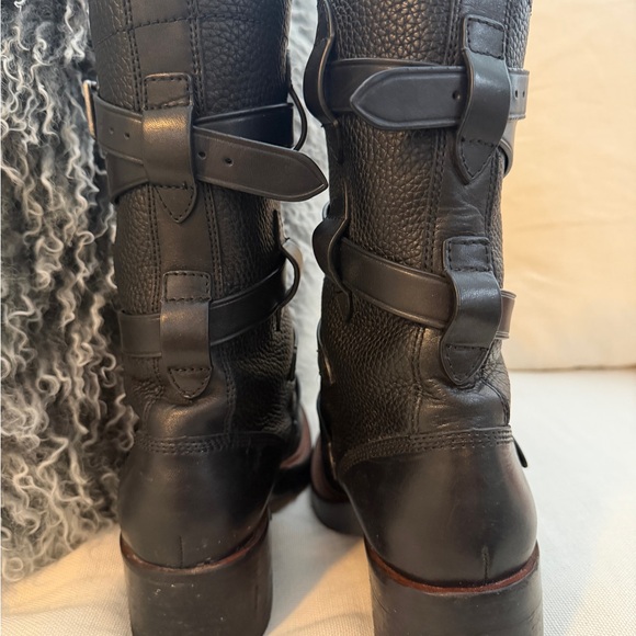 Coach Black Leather multi-strap Combat Boots - Picture 3 of 6